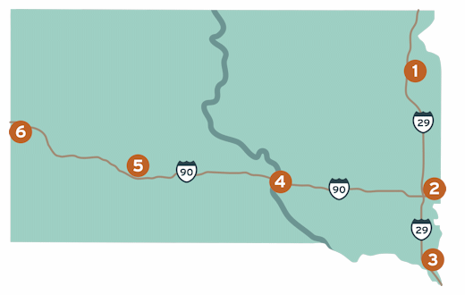 South Dakota Interstate Welcome Centers