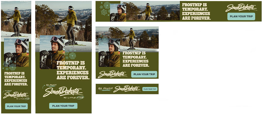 Travel South Dakota Winter 2024 banner ad examples
