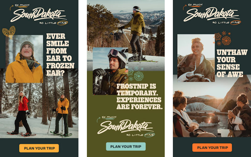 Travel South Dakota Winter 2024 display ad examples